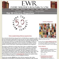 Top 50 Literary Magazines