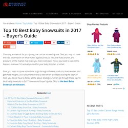 Top 10 Best Baby Snowsuits in 2017