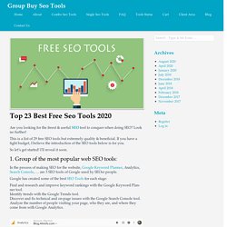 Top 23 Best Free Seo Tools 2020 - Group Buy Seo Tools