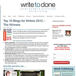 Top 10 Blogs for Writers 2012 - The Winners