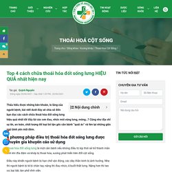 TOP 4 Cách Chữa Thoái Hóa Đốt Sống Lưng Hiệu Quả , An Toàn Tại Nhà