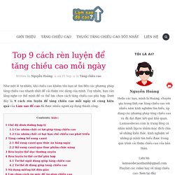 Top 9 cách rèn luyện để tăng chiều cao mỗi ngày