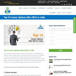 Top 10 Career Options after MCA in India