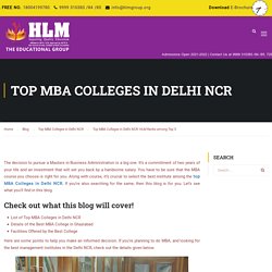 Top MBA Colleges in Delhi NCR- HLM Ranks among Top 5
