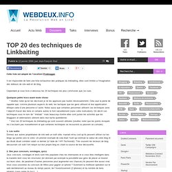 TOP 20 des techniques de Linkbaiting