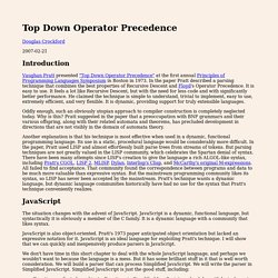 Top Down Operator Precedence