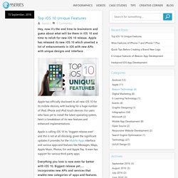 Top iOS 10 Unique Features