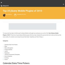 Top 25 jQuery Mobile Plugins of 2013