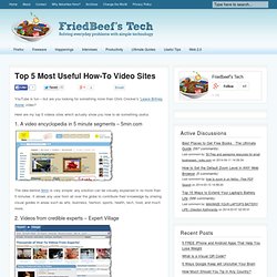 Top 5 Most Useful How-To Video Sites