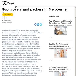 Top movers and packers in Melbourne