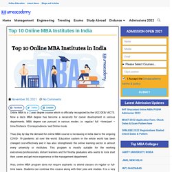 Top 10 Online MBA Institutes in India