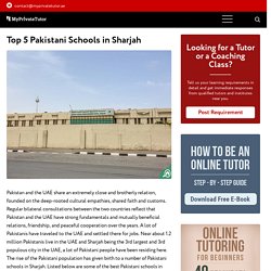 Top 5 Pakistani Schools in Sharjah