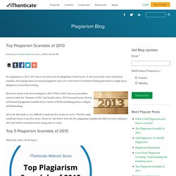 Top Plagiarism Scandals of 2013