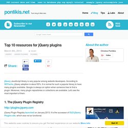 Top 10 resources for jQuery plugins
