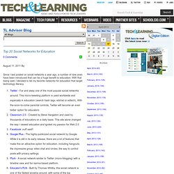 - Top 20 Social Networks for Education