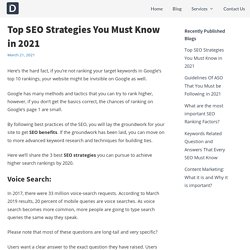Top SEO Strategies You Must Know in 2021