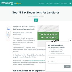 Top 15 Tax Deductions for Landlords