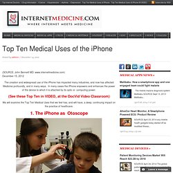 Top Ten Medical Uses of the iPhone