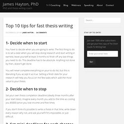 Top 10 tips for fast thesis writing