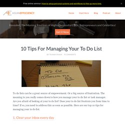 Top 10 Tips For Managing Your To Do List