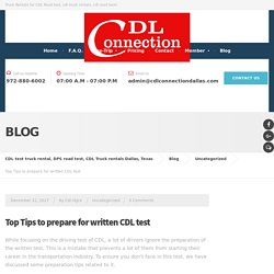 Top Tips to prepare for written CDL test
