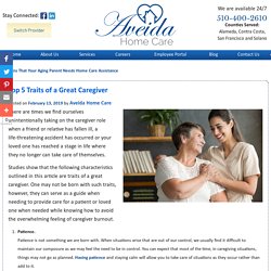 Top 5 Traits of a Great Caregiver