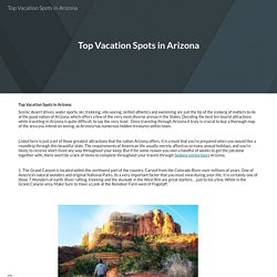 Top Vacation Spots in Arizona
