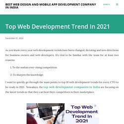 Top Web Development Trend In 2021