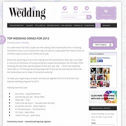 Top wedding songs for 2012 - Modern Wedding