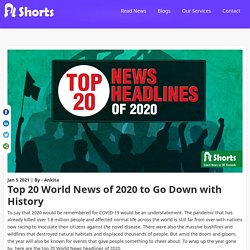 Top 20 World News of 2020 to Go Down with History