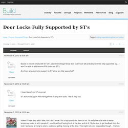 Topic: Door Locks Fully Supported by ST's
