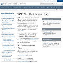 TOPSS — Unit Lesson Plans