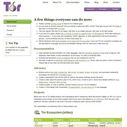 Tor: Volunteer