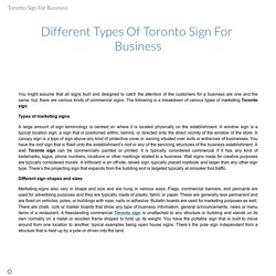 Different Types Of Toronto Sign For Business