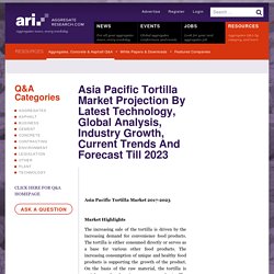 Asia Pacific Tortilla Market Projection By Latest Technology, Global Analysis, Industry Growth, Current Trends And Forecast Till 2023