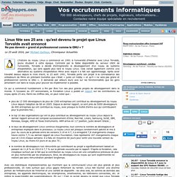 Linux fête ses 25 ans : qu'est devenu le projet que Linus Torvalds avait annoncé ne pas devenir « grand et professionnel comme le GNU » ?