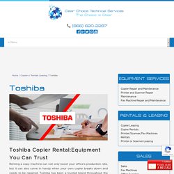 Toshiba Copier Rental - Best Office Equipment for Lease