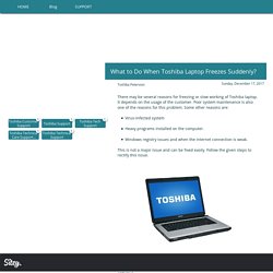 What to Do When Toshiba Laptop Freezes Suddenly?