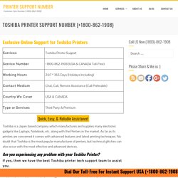 Toshiba Printer Support 800-862-1908 Phone Number For Tech Help