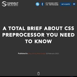 A Total Brief About CSS Preprocessor You Need To Know