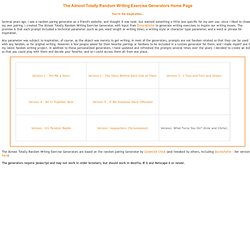 The Almost Totally Random Writing Exercise Generators - Main