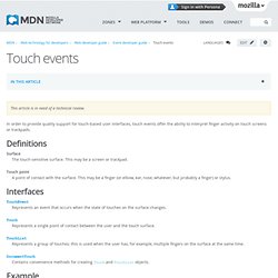 Touch events - Web developer guide