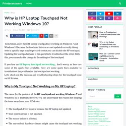 Why is HP Laptop Touchpad Not Working Windows 10?