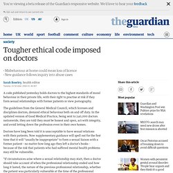 Tougher ethical code imposed on doctors