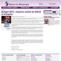 Budget 2015 : toujours autant de déficit et d’impôts
