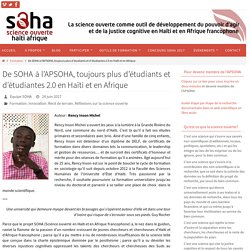De SOHA à l’APSOHA, toujours plus d’étudiants et d’étudiantes 2.0 en Haïti et en Afrique