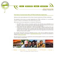 Fair Trade in Tourism South Africa: Certification