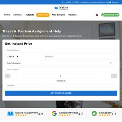 Travel & Tourism Assignment Help UK