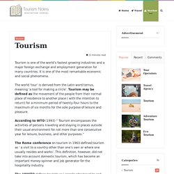 Tourism - Definition, Types & Forms, History & Importance