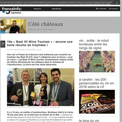16e « Best Of Wine Tourism » : Encore Une Belle Récolte De Trophées !